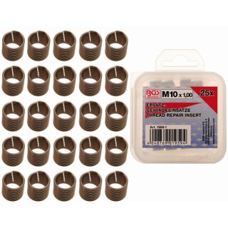 BGS technic Ersatz-Gewindeeinsätze | M10 x 1,0 mm | 25-tlg.