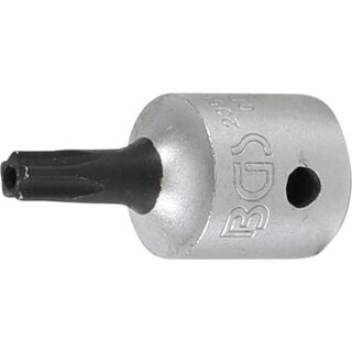 BGS technic Bit-Einsatz | Antrieb Innenvierkant 6,3 mm (1/4") | TS-Profil (für Torx Plus) mit Bohrung TS20