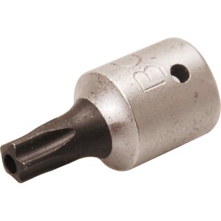 BGS technic Bit-Einsatz | Antrieb Innenvierkant 6,3 mm (1/4") | TS-Profil (für Torx Plus) mit Bohrung TS27
