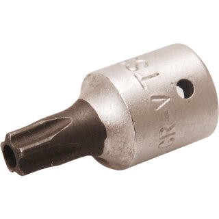 BGS technic Bit-Einsatz | Antrieb Innenvierkant 6,3 mm (1/4") | TS-Profil (für Torx Plus) mit Bohrung TS30