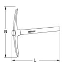 KS-TOOLS BRONZEplus Kreuzhacke mit Stiel 500 mm