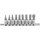 BGS technic Bit-Einsatz-Satz | Antriebe Innenvierkant 6,3 mm (1/4") | Innensechskant 3/32" - 3/8" | Zollgrößen | 9-tlg.