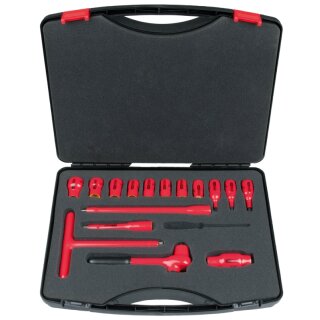KS-TOOLS 3/8" Steckschlüssel-Satz mit isolierten Werkzeugen, 16-tlg.