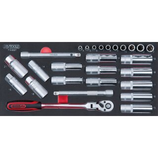 KS-TOOLS SCS 1/4"-1/2 Zündkerzen-Service-Satz, 27-tlg. in 1/3 Systemeinlage