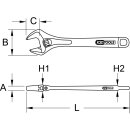 KS-TOOLS EDELSTAHL Rollgabelschlüssel, verstellbar,...