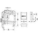 KS-TOOLS Universal-Abzieher 3-armig, 50 t