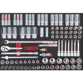 KS-TOOLS SCS Steckschlüssel-Satz, 95-tlg., 1/2" in 1/1 Systemeinlage