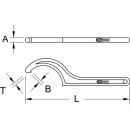 KS-TOOLS Fester Hakenschlüssel mit Zapfen, 155-165 mm