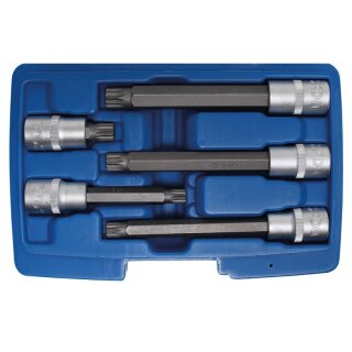BGS technic Bit-Einsatz-Satz | Antrieb Innenvierkant 12,5 mm (1/2") | Innenvielzahn (für XZN) | 5-tlg.