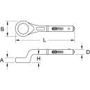 KS-TOOLS CLASSIC Zugringschlüssel, gekröpft, 105mm
