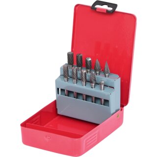KS-TOOLS HM Frässtift-Satz, Stahlblechkassette, 10-tlg.