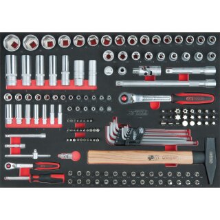 KS-TOOLS SCS 1/4"+1/2" Steckschlüssel-Satz, 163-tlg. in 1/1 Systemeinlage