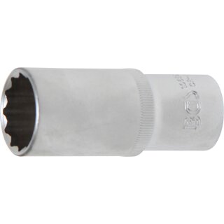 BGS technic Steckschlüssel-Einsatz Zwölfkant, tief | Antrieb Innenvierkant 12,5 mm (1/2") | SW 24 mm