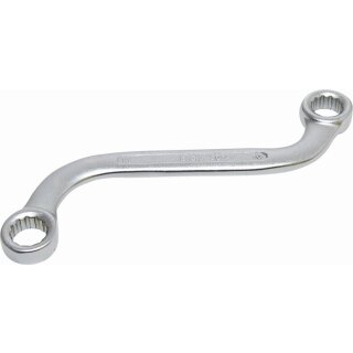 BGS technic S-Form Doppel-Ringschlüssel Zwölfkant | SW 10 x 11 mm