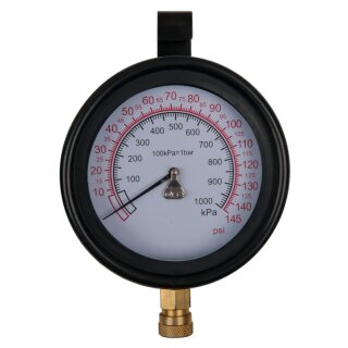 KS-TOOLS Manometer Ø 100,0 mm, 0 - 10 bar mit 1/4" Schnellkupplung