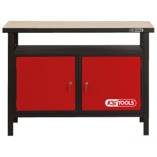 KS-TOOLS Profi-Werkbank mit 2 Türen, H840xB1200xT600mm