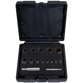 KS-TOOLS 1/4"+1/2" Spiral-Profil-Kraft-Stecknuss-Satz, 15-tlg.