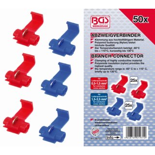 BGS technic Abzweigverbinder-Sortiment | 50-tlg.