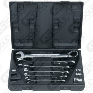 KS-TOOLS GEARplus Ratschenringmaulschlüssel-Satz, umschaltbar,10-tlg.