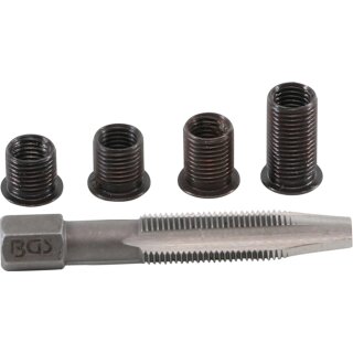 BGS technic Reparatursatz für Zündkerzengewinde | M8 x 1,0 mm | 5-tlg.