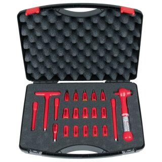 KS-TOOLS 1/4" Steckschlüssel-Satz mit isolierten Werkzeugen, 21-tlg.