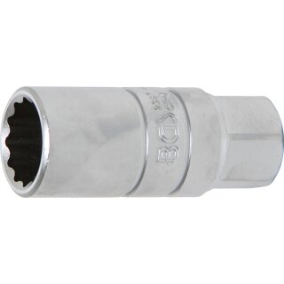 BGS technic Zündkerzen-Einsatz mit Haltegummi, Zwölfkant | Antrieb Innenvierkant 10 mm (3/8") | SW 18 mm