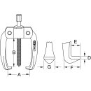 KS-TOOLS BASIC Universal-Abzieher 2-armig, 20-160mm