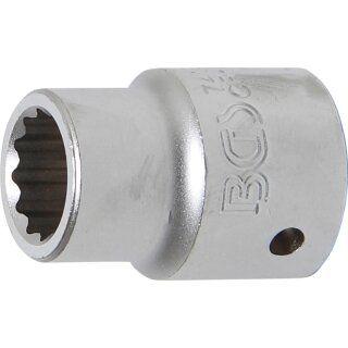 BGS technic Steckschlüssel-Einsatz Zwölfkant | Antrieb Innenvierkant 20 mm (3/4") | SW 19 mm