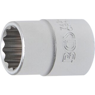 BGS technic Steckschlüssel-Einsatz Zwölfkant | Antrieb Innenvierkant 20 mm (3/4") | SW 24 mm