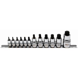 BGS technic Bit-Einsatz-Satz | extra kurz | T-Profil (für Torx) T8 - T60 | 12-tlg.