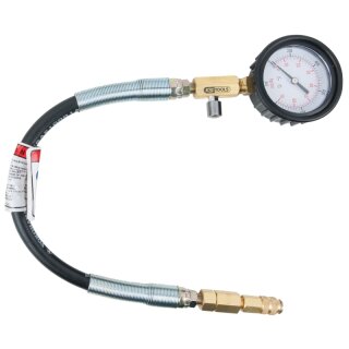 KS-TOOLS Manometer mit Schlauch, 0-1000 psi, Ø 70 mm