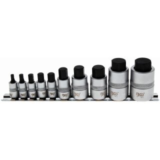BGS technic Bit-Einsatz-Satz | extra kurz | Innensechskant 4 - 19 mm | 10-tlg.
