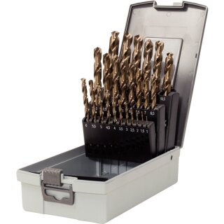 KS-TOOLS HSS-G Co 5 Spiralbohrer-Satz, Kunststoffkassette, 25-tlg., 1-13mm