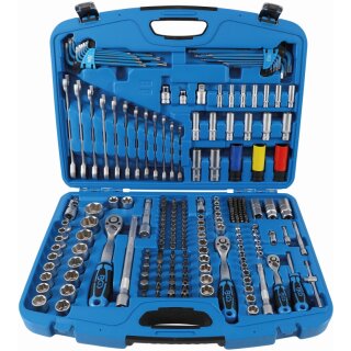 BGS technic Steckschlüssel-Satz Wellenprofil | Antrieb 6,3 mm (1/4") / 10 mm (3/8") / 12,5 mm (1/2") | 218-tlg.