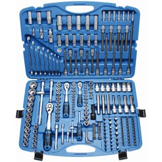 BGS technic Steckschlüssel-Satz Sechskant | Antrieb 6,3 mm (1/4") / 10 mm (3/8") / 12,5 mm (1/2") | 214-tlg.