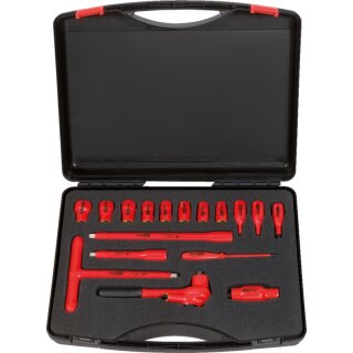 KS-TOOLS 3/8" Steckschlüssel-Satz mit isolierten Werkzeugen, 16-tlg.
