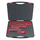 KS-TOOLS 1/2" Steckschlüssel-Satz mit isolierten Werkzeugen, 15-tlg.