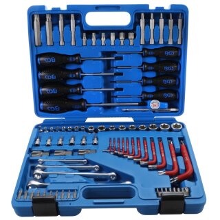 BGS technic Werkzeugsortiment | 6,3 mm (1/4") + 12,5 mm (1/2") | E-Profil / T-Profil (für Torx) | 84-tlg.