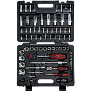 KS-TOOLS 1/4"+1/2" CHROMEplus Steckschlüssel-Satz, 78-tlg.