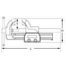 KS-TOOLS Schraubstock ohne Rundteller, 90 mm