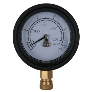 KS-TOOLS Manometer Ø 75,0 mm, 0 - 1 bar mit 1/4" Schnellkupplung