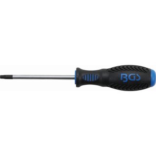 BGS technic Schraubendreher | T-Profil (für Torx) mit Bohrung T30 | Klingenlänge 100 mm