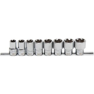 BGS technic Steckschlüssel-Einsatz-Satz T-Profil Plus (für Torx Plus) | Antrieb Innenvierkant 12,5 mm (1/2") | SW 18EP - 32EP | 8-tlg.