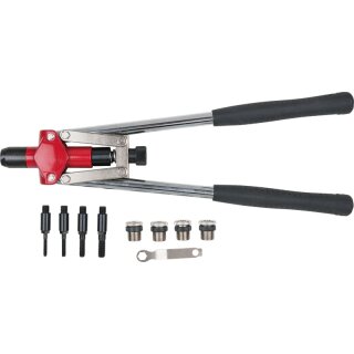 KS-TOOLS Langarm-Handnietzangen-Satz für Gewindehülsen, 10-tlg.