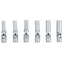 KS-TOOLS 3/8" Glühkerzen-Gelenknuss-Satz, kurz, 6-tlg.