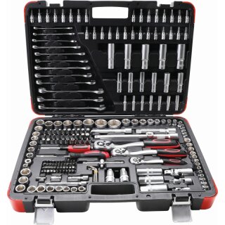 Kraftmann Steckschlüssel-Satz | Antrieb 6,3 mm (1/4") / 10 mm (3/8") / 12,5 mm (1/2") | 216-tlg.