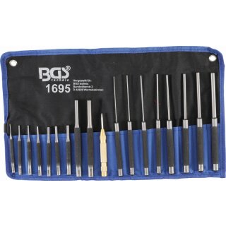 BGS technic Splintentreiber-Satz | 100 - 150 - 200 mm | 1,5 - 9,5 mm | inkl. Körner | 18-tlg.