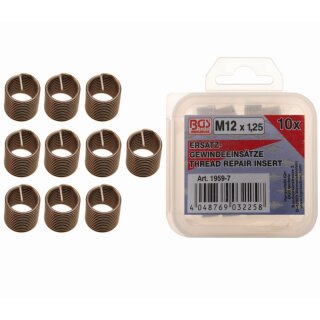 BGS technic Ersatz-Gewindeeinsätze | M12 x 1,25 | 10-tlg.