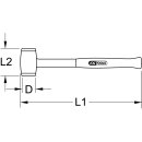 KS-TOOLS Schonhammer mit Schutzisolierung, Kopf Ø 35mm