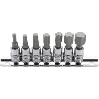 BGS technic Bit-Einsatz-Satz | Antrieb Innenvierkant 6,3 mm (1/4") | Innensechskant 4 - 12 mm | 7-tlg.